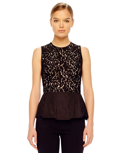 michael kors black peplum top|Michael Kors designer tops black.